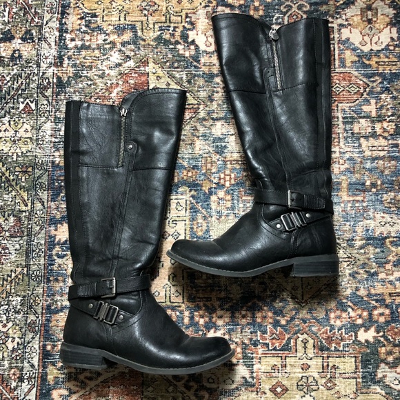 g by guess black riding boots